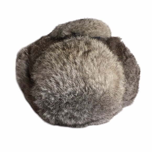 Pyccknn Mex Gray Black Winter Russian Ushanka Fur Hat Trapper Mongolian Military - Picture 7 of 15